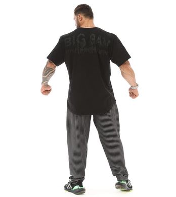 Big Sam, Футболка-Размахайка (Men's Oversize T-shirt 3340-Black&Black) Черный ( M )