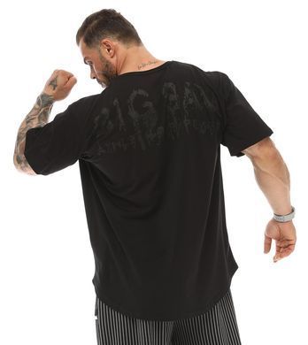 Big Sam, Футболка-Размахайка (Men's Oversize T-shirt 3340-Black&Black) Чорний ( M )