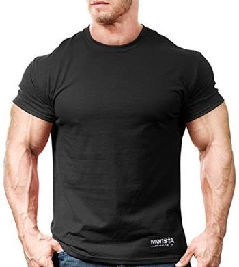 Monsta Clothing, Футболка Men's Bodybuilding Workout Gym T-Shirt, Черный (M)