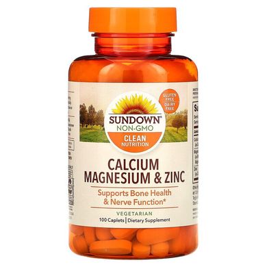 Sundown Naturals, Микроэлементы Calcium Zinc & Magnesium, 100 таблеток