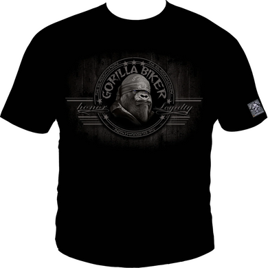 Silberr&uuml;cken Herren T-Shirt &bdquo;Gorilla Biker&ldquo; (GB51N) &mdash; Black (L)