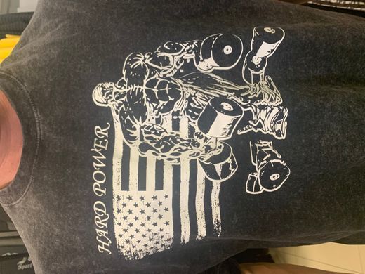 Hard Power(USA), Футболка з коротким рукавом Flag Bodybuilding Workout(Oversized MD7502-4), Black color Hunter ( XXXL )