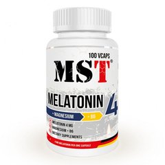 MST Sport Nutrition, Melatonin 4 + Magnesium + B6, 100 капсул