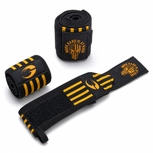 Кистевые бинты GASP Hardcore Wrist Wraps 18&Prime; Black/Yellow, 45,7 см