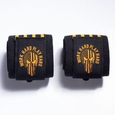 Gasp, Бинт кистевой Hardcore Wrist Wraps 18 inch, Black/Yellow