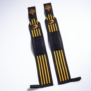 Gasp, Бинт кистевой Hardcore Wrist Wraps 18 inch, Black/Yellow