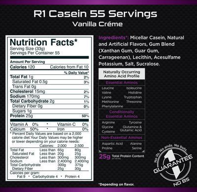 Rule One Proteins, R1 Casein, 1000 грам*