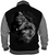 Silberr&uuml;cken College-Jacke "Gorilla Biker GB47 All For One" &ndash; Black (XL)