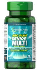 Puritans Pride, Вітаміни ABC Plus Senior Multivitamin Multi-Mineral Formula, (60 таблеток)