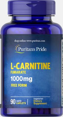 Puritan's Pride, Карнітин L-Carnitine Fumarate 1000 mg (90 таблеток)