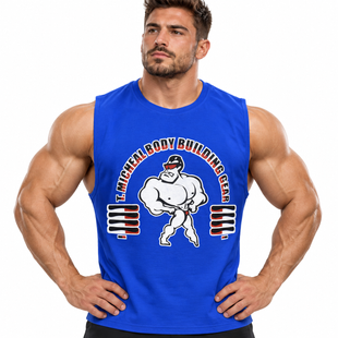 Мужская майка для бодибилдинга T. Micheal Body Building Gear синяя M