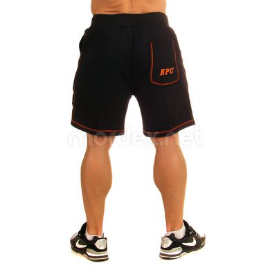 NPC, Шорти спортивні теплі Men’s Fleece Shorts, Чорний/Помаранчевий (XL)