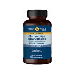 Vitamin World, Для суглобів і зв'язок Double Strength Glucosamine MSM Complex, 120 таблеток