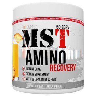 MST Sport Nutrition, БЦАА Amino Recovery pineapple, 400 грам, Ананас, 400 грам
