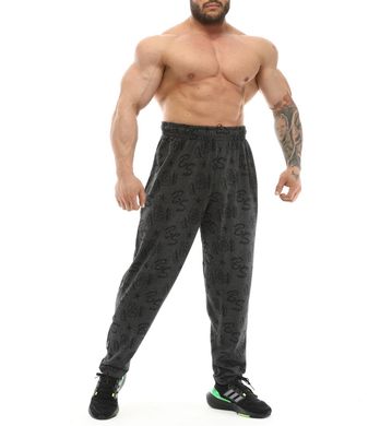 Big Sam, Штаны спортивные зауженные (Baggy Logo Gym Pants PNT1302) Черный-Серый ( S )