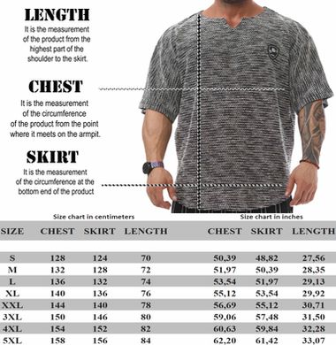 Big Sam, Футболка-Размахайка(Men's Textured Knitted Oversize Rag Top T-shirt BGSM 3323) Серый\Черный ( XXL )