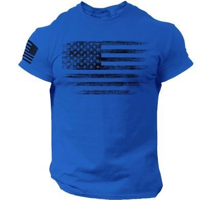 Hard Power(USA), Футболка бесшовная Flag-Logo(Oversized MD7491-8), Blue ( L )
