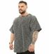 Big Sam, Футболка-Розмахайка(Men's Textured Knitted Oversize Rag Top T-shirt BGSM 3323) Сірий\Чорний ( XL )