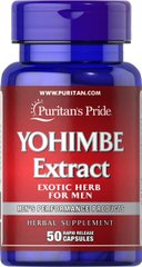 Puritans Pride, Йохімбе екстракт Yohimbe Extract 1000 mg, 50 капсул