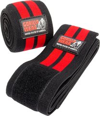 Gorilla Wear, Бинты коленные Knee Wraps 79 Inch Black / Red 2 м, Черный/красный, 200 см., Унисекс
