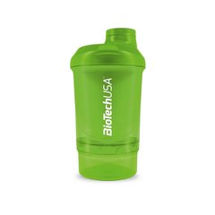 Biotech USA, Спортивный шейкер Wave+ Nano Shaker 300ml (+150ml) Grass Green, Зелёный, 400 мл