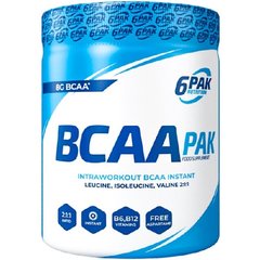 6PAK Nutrition, Аминокислоты BCAA Pak Intraworkout bcaa instant, 400 грамм, Без вкуса, 400 грамм
