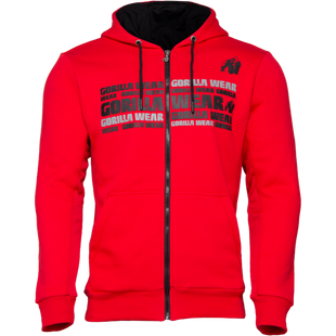 Gorilla Wear, Кофта с капюшоном на замке Bowie Mesh Zipped Hoodie Red, красная, Красный, M