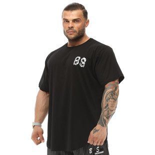 Big Sam, Футболка-Размахайка (Men's Oversize T-shirt 3340-Black&White) Черный ( XL )
