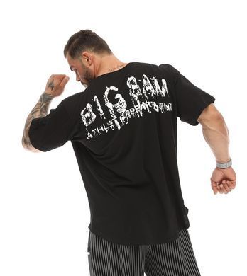 Big Sam, Футболка-Размахайка (Men's Oversize T-shirt 3340-Black&White) Чорний ( XL )