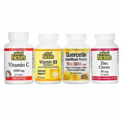 Natural Factors, Комплекс для зміцнення імунітету, All-In-One Immunity Startup Kit,  4 банки