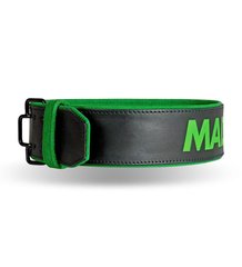 MadMax, Пояс для пауэрлифтинга кожаный Quick Release MFB 302, Черный/зеленый, L