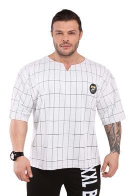 Big Sam, Размахайка-Футболка Mens Oversize Rag Top T-Shirt 3130 Сіра-Клітка S