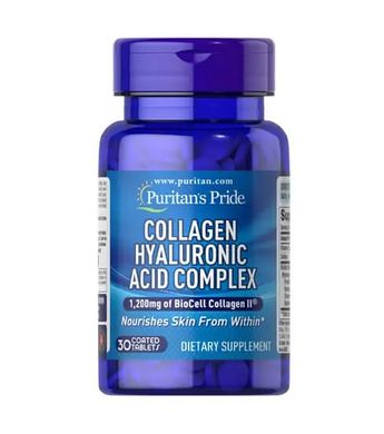Puritans Pride, Коллаген Collagen Hyaluronic Acid Complex, 30 таблеток
