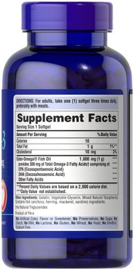 Puritans Pride, Рыбий жир Omega-3 Fish Oil 1000 mg (300 mg Active Omega-3), 250 капсул