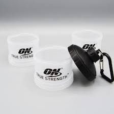 Optimum Nutrition 3-ярусный контейнер для спортивного питания с ручкой, черный