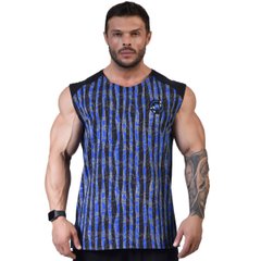 Big Sam, Футболка без рукавов Bodybuilding Mens T-Shirt 2310 Черно\Синяя (M)