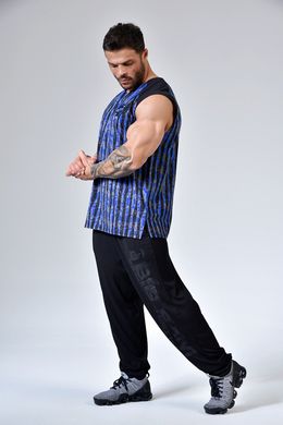 Big Sam, Футболка без рукава Bodybuilding Mens T-Shirt 2310 Чорно\Синя (XL)