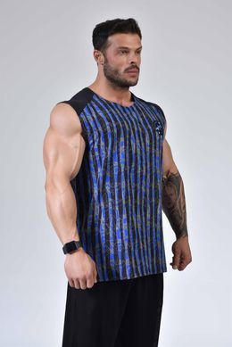 Big Sam, Футболка без рукавов Bodybuilding Mens T-Shirt 2310 Черно\Синяя (XXL)