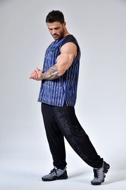 Big Sam, Футболка без рукавов Bodybuilding Mens T-Shirt 2310 Черно\Синяя (XXL)