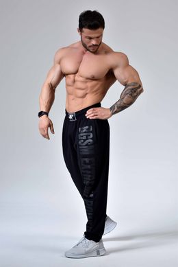 Big Sam, Штаны спортивные лёгкие (Baggy Gym Pants BGSM 1271) Bodybuilding Черные ( XXL )