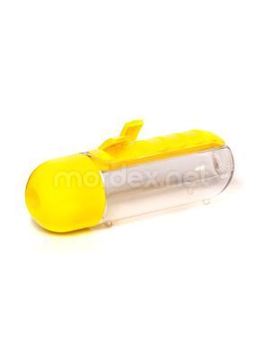 GM Power, Спортивная бутылка с таблетницей Yellow, 800 мл