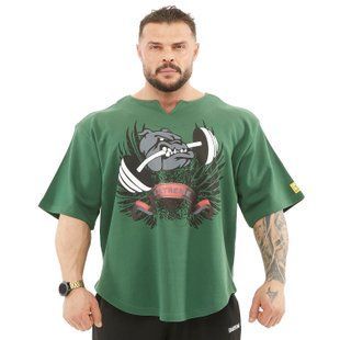 Big Sam, Размахайка Men's Thick Fabric Wide Cut Rag Top T-shirt (3210), Зеленый ( S )