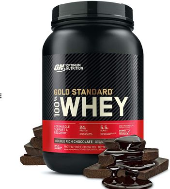 Optimum Nutrition, Протеїн 100% Whey Gold Standard, 908 грам Double rich chocolate