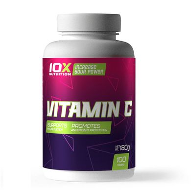 10X Nutrition, Вітамін Vitamin C 1000mg, 100 таблеток, Без смаку