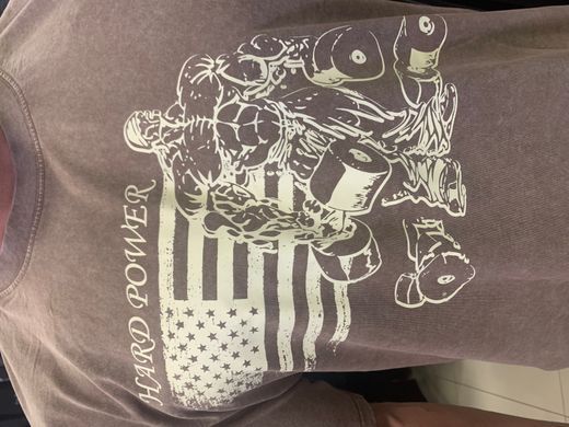 Hard Power(USA), Футболка з коротким рукавом Flag Bodybuilding Workout(Oversized MD7502-5), Brown color Hunt ( XXXL )