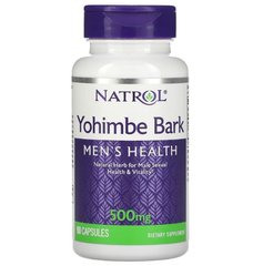 Natrol, Йохімбе екстракт Yohimbe Bark, 500 mg, 90 капсул