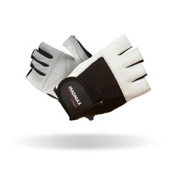 MadMax, Перчатки спортивные Fitness MFG 444. Цвет черный/белый, Белый, M