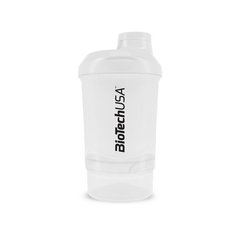 Biotech USA, Спортивний шейкер Wave + Nano Shaker 300ml (+ 150ml) Opal White, Білий, 400 мл