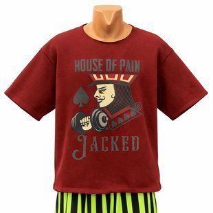 H0P Футболка-размахайка-топ Jacked, бордовая (L)