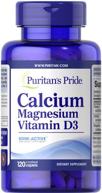 Puritans Pride, Микроэлементы Calcium+Magnesium+VitaminD3, (120 таблеток)